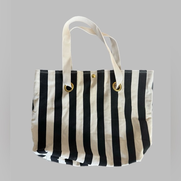 Chic Black and White Striped Tote by Seas the Day - Picture 3 of 5